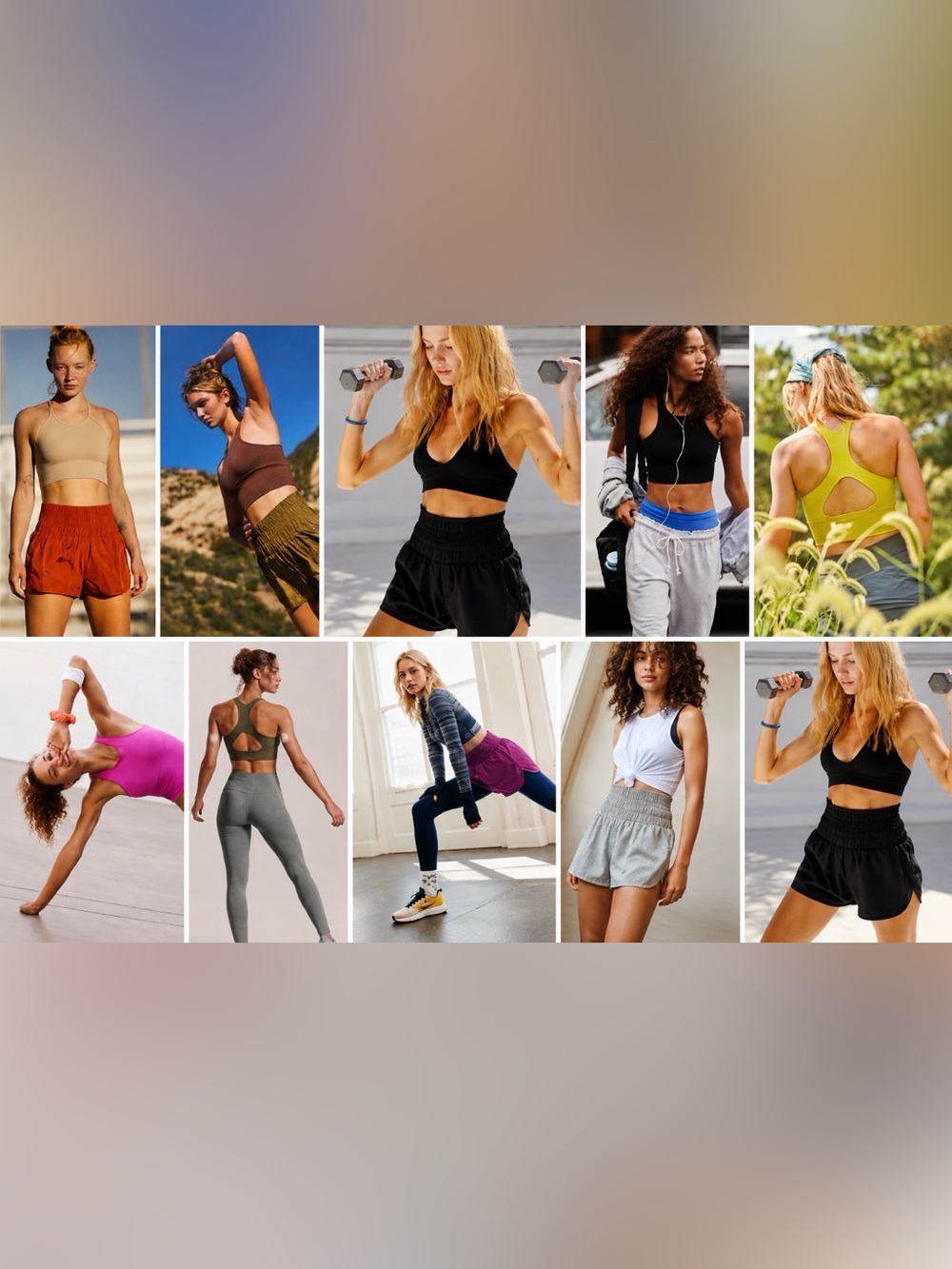 Free People bundle 4 shorts 3 crop top bras